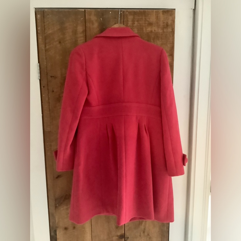 J crew wool bright coral strawberry coat size 2 like new - Picture 6 of 7